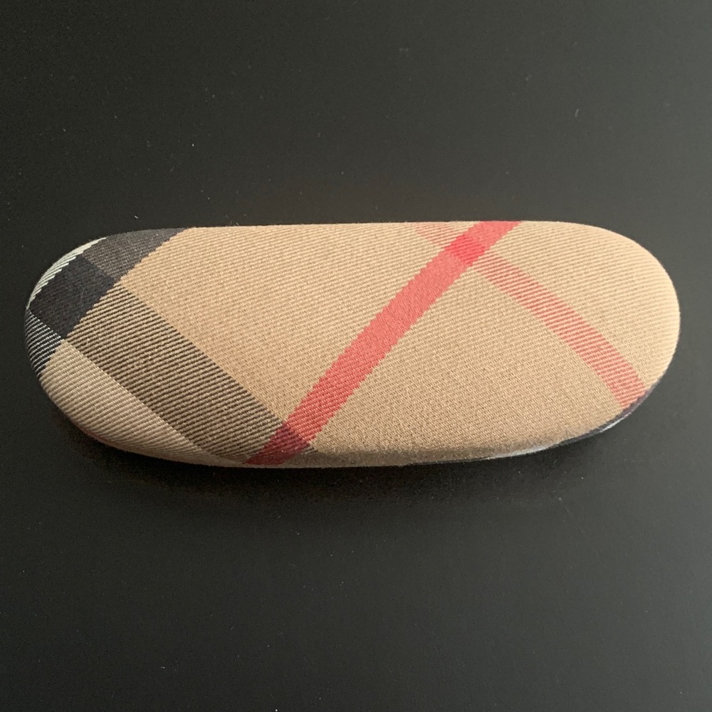 Burberry Beige and Red Check Glasses Case